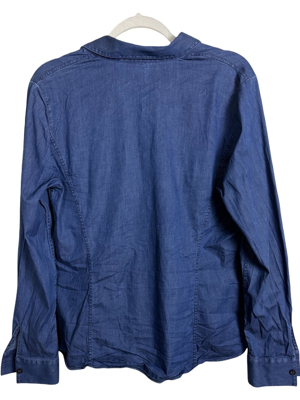 Lafayette 148 New York Lightweight Denim Button Front Shirt Women Blue Size 12 - Picture 5 of 8